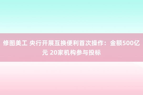 修图美工 央行开展互换便利首次操作：金额500亿元 20家机构参与投标