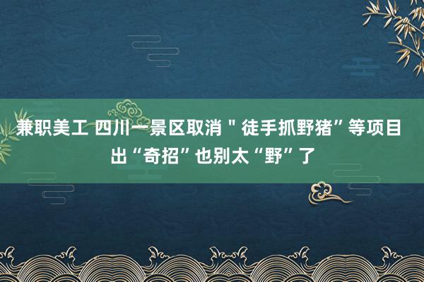 兼职美工 四川一景区取消＂徒手抓野猪”等项目 出“奇招”也别太“野”了